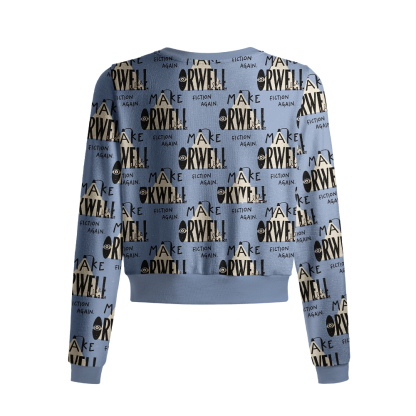 Pagewings Make Orwell Fiction Again Crew Neck Cardigan Sweaters