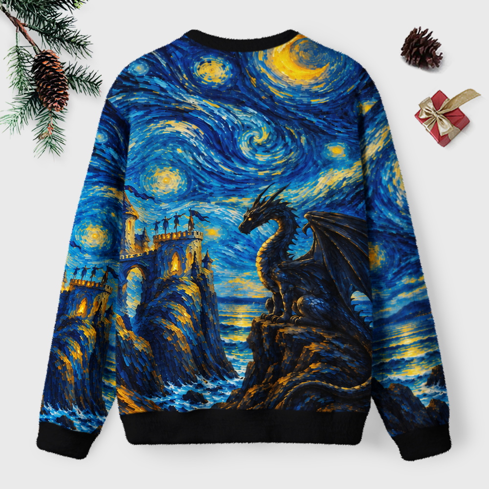 Pagewings Book Dragon Unisex Ugly Light Knit Sweatshirt