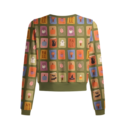 Pagewings Halloween Bookish Crew Neck Cardigan Sweaters