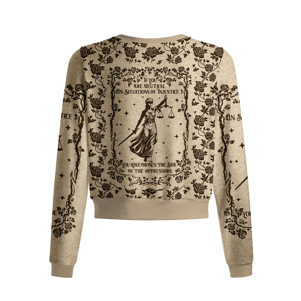 Pagewings Lady Justice Crew Neck Cardigan Sweaters