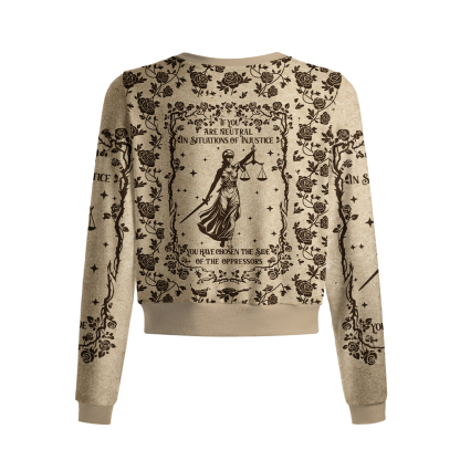 Pagewings Lady Justice Crew Neck Cardigan Sweaters
