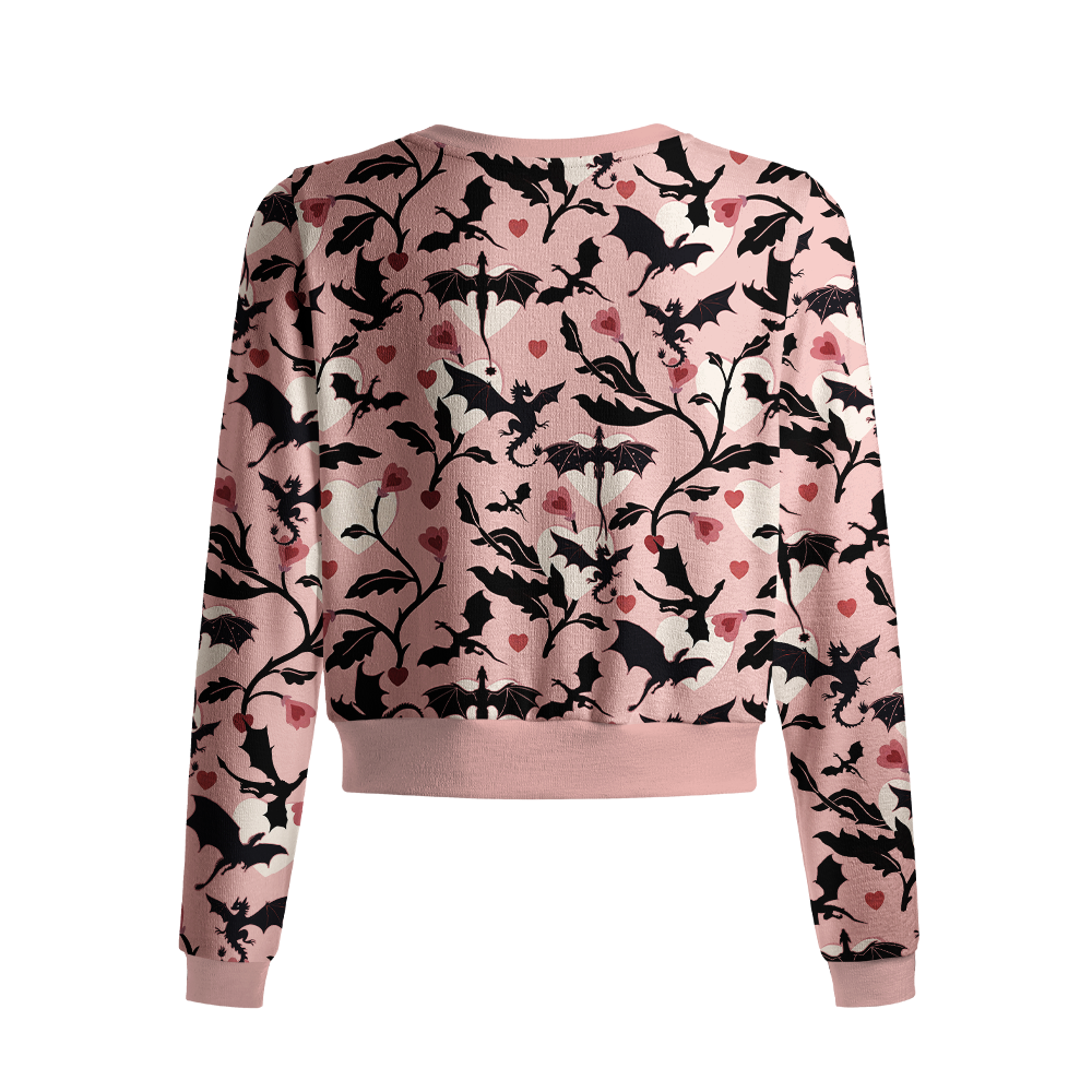 Pagewings Book Dragon Crew Neck Cardigan Sweaters
