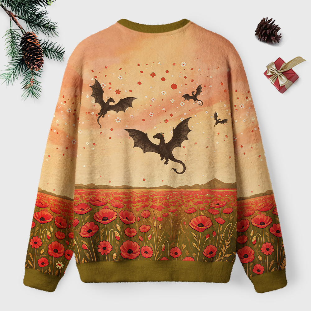 Pagewings Book Dragon Unisex Ugly Light Knit Sweatshirt