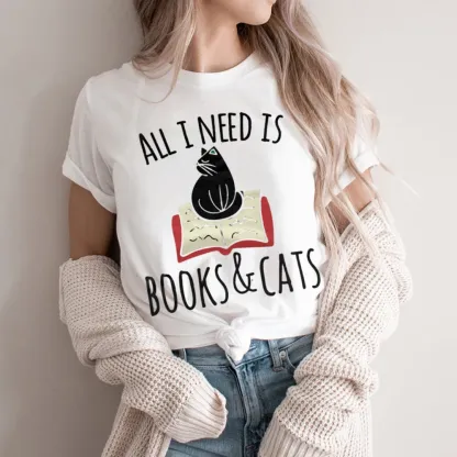 Pagewings All I Need Is Book & Cat Unisex Classic T-shirt