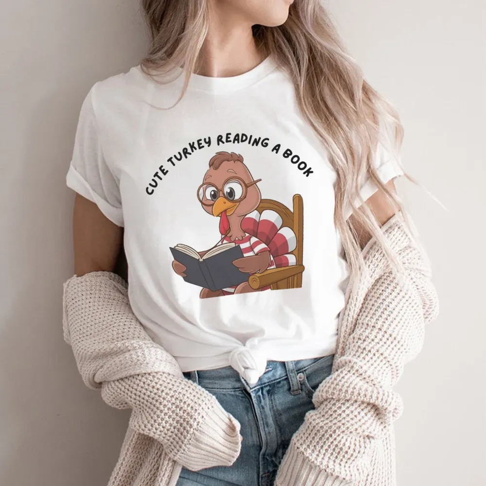 Pagewings Thanksgiving Turkey Reading A Book Unisex Classic T-shirt