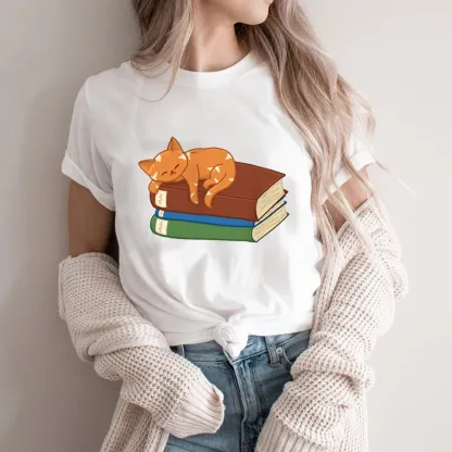 Pagewings Orange Book Cat Unisex Classic T-shirt
