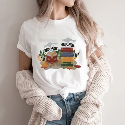 Pagewings Two Raccoons with Books Unisex Classic T-shirt