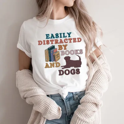 Pagewings Easily Distracted By Books And Labrador Unisex Classic T-shirt