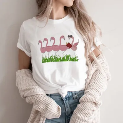 Pagewings Funny Flamingo Reading Book Unisex Classic T-shirt