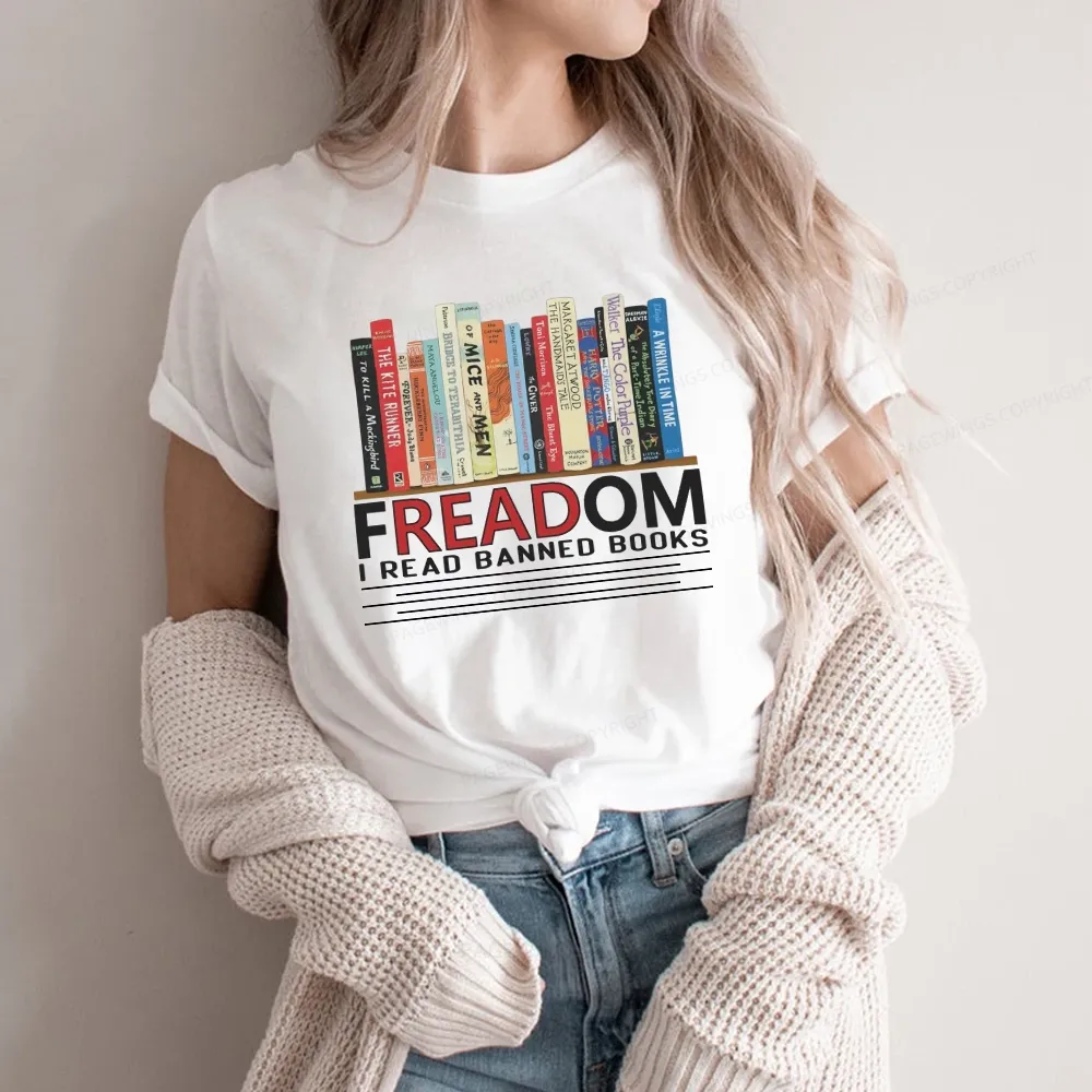 Pagewings Freadom I Read Banned Books Unisex Classic T-shirt