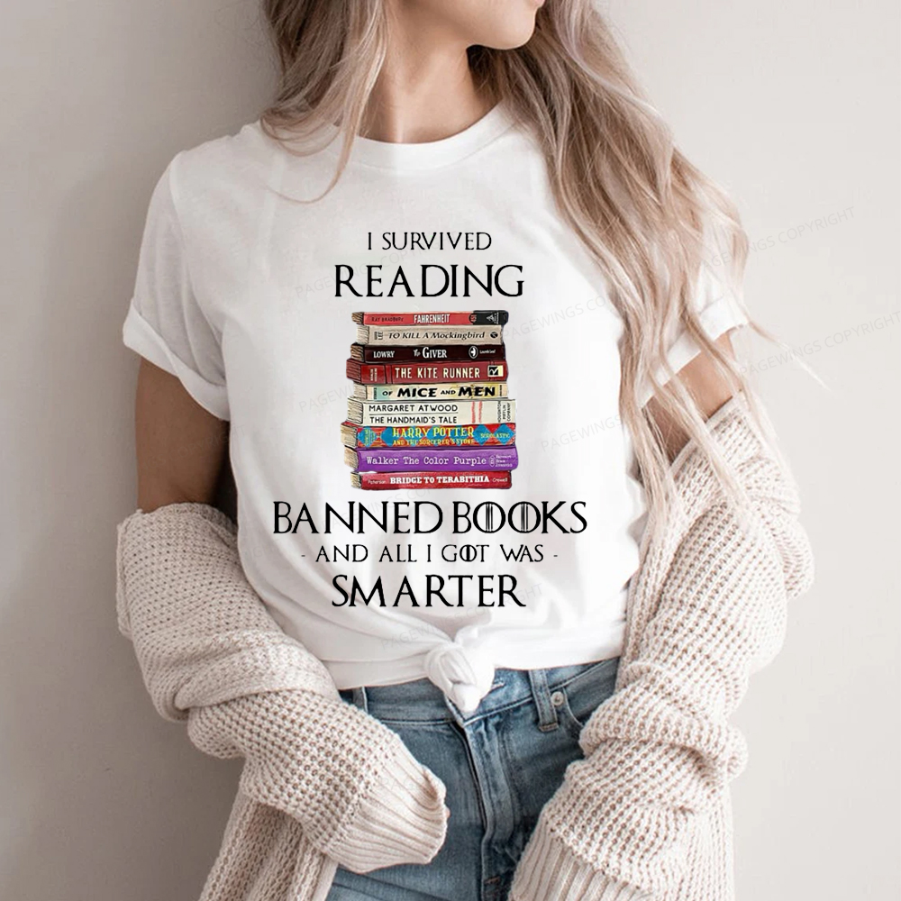 Pagewings I Survived Reading Banned Books Unisex Classic T-shirt