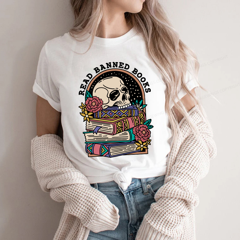 Pagewings Read Banned Book Floral Unisex Tee Unisex Classic T-shirt
