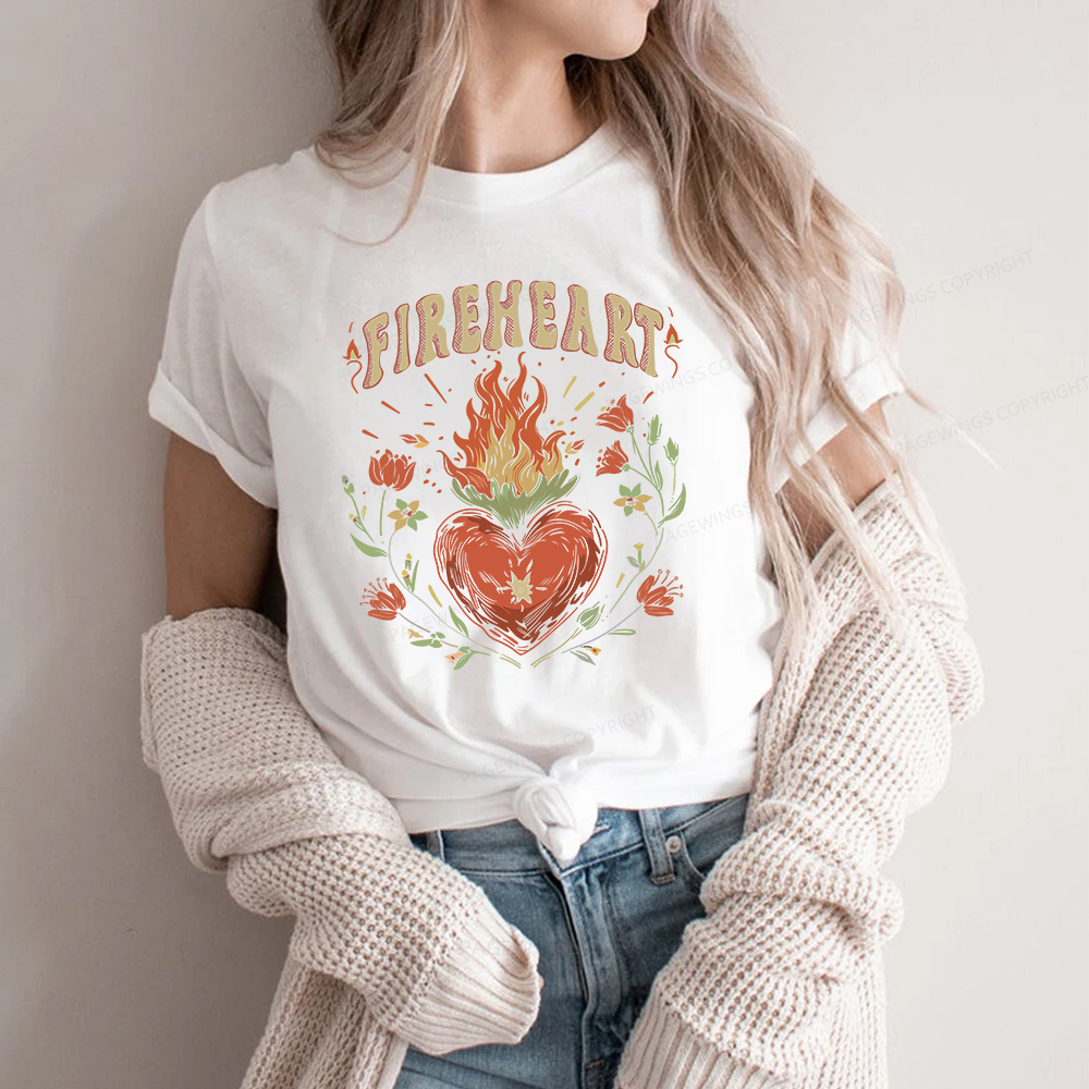 Pagewings Vintage Fire-heart Shirt Unisex Classic T-shirt