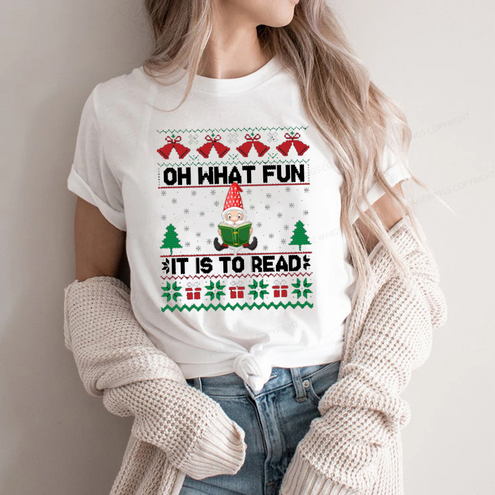Pagewings Oh What Fun It Is To Read Unisex Classic T-shirt