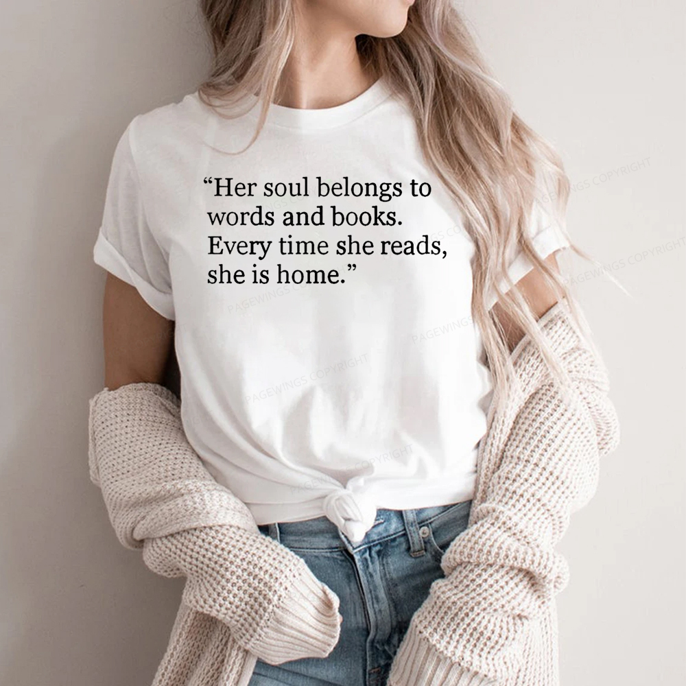 Pagewings Her Soul Belongs To Words And Books Unisex Classic T-shirt