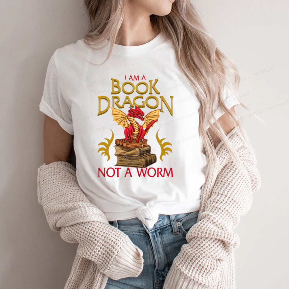 Pagewings I Am A Book Dragon Not A Worm Unisex Classic T-shirt