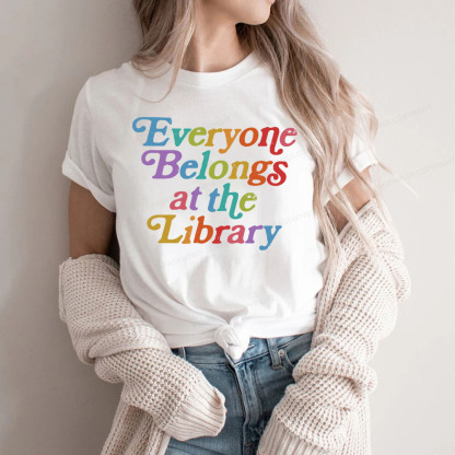 Pagewings Everyone belongs at the library Unisex Classic T-shirt