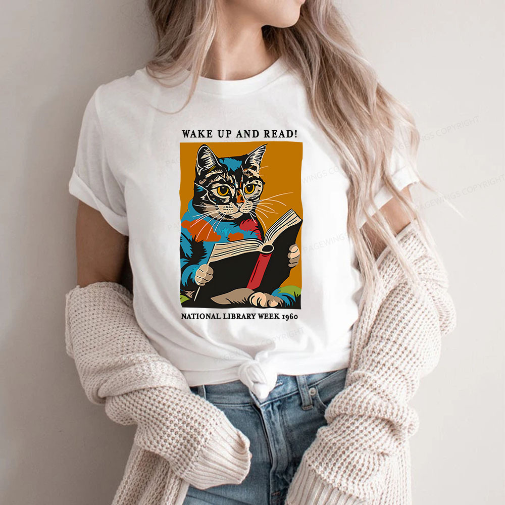Pagewings Cat Reading Poster Unisex Classic T-shirt