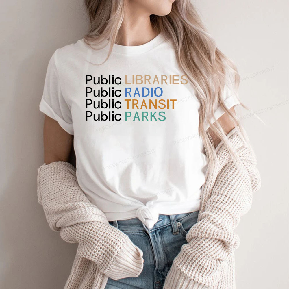Pagewings Public Libraries Radio Transit Parks Unisex Classic T-shirt