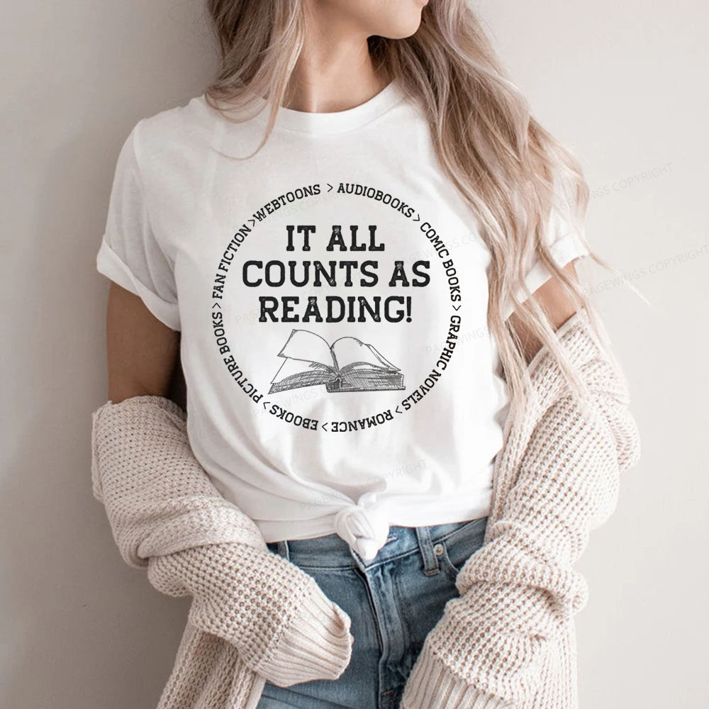 Pagewings It All Counts As Reading Unisex Classic T-shirt