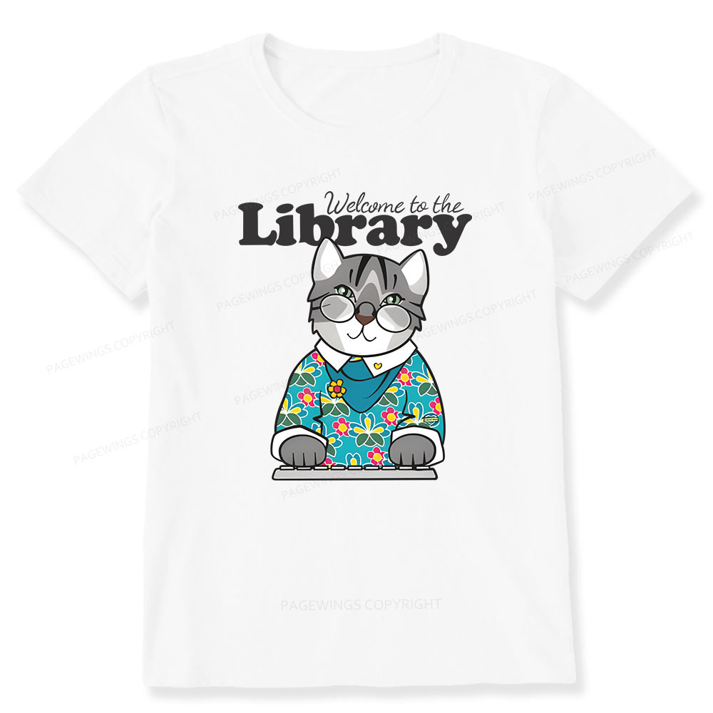 Pagewings Welcome to the Library Cat Unisex Classic T-shirt