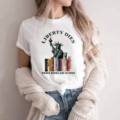 Pagewings Liberty Dies Where Books Are Banned Unisex Classic T-shirt