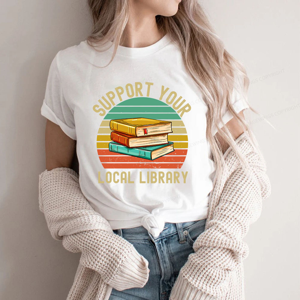 Pagewings Support Your Local Library Unisex Classic T-shirt