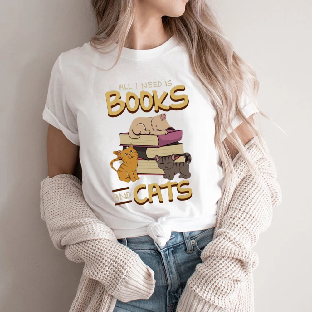 Pagewings All I Need Is Books And Cats Unisex Classic T-shirt