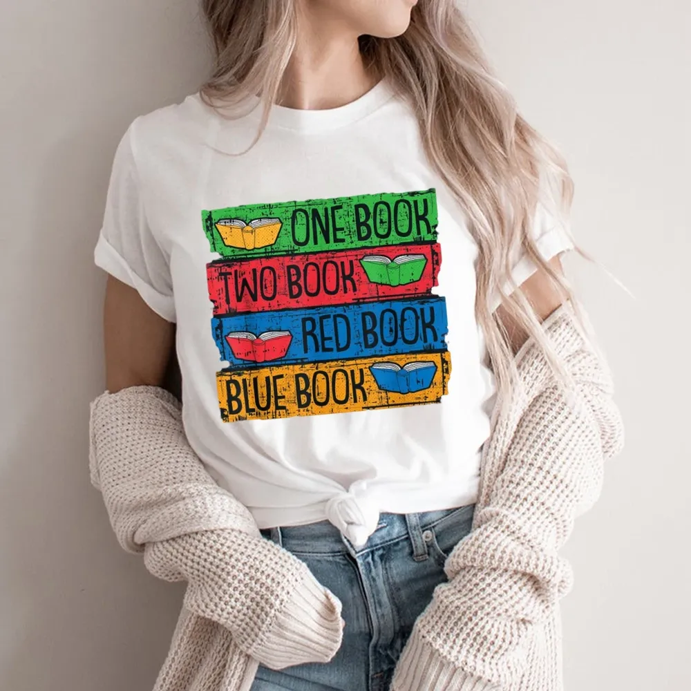 Pagewings One Book Two Books Red Book Blue Book Unisex Classic T-shirt