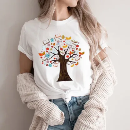 Pagewings Book Tree Vintage Graphic Unisex Classic T-shirt