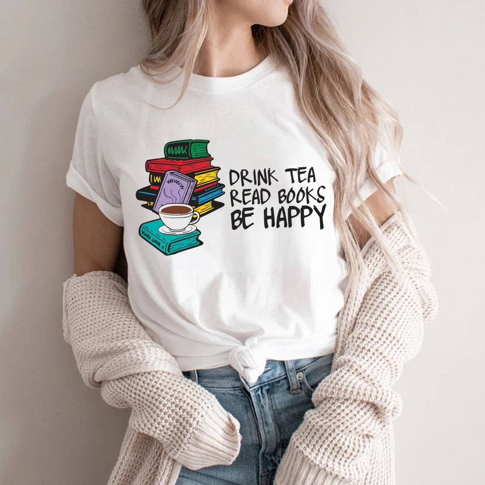 Pagewings Drink Tea Read Books Be Happy Unisex Classic T-shirt