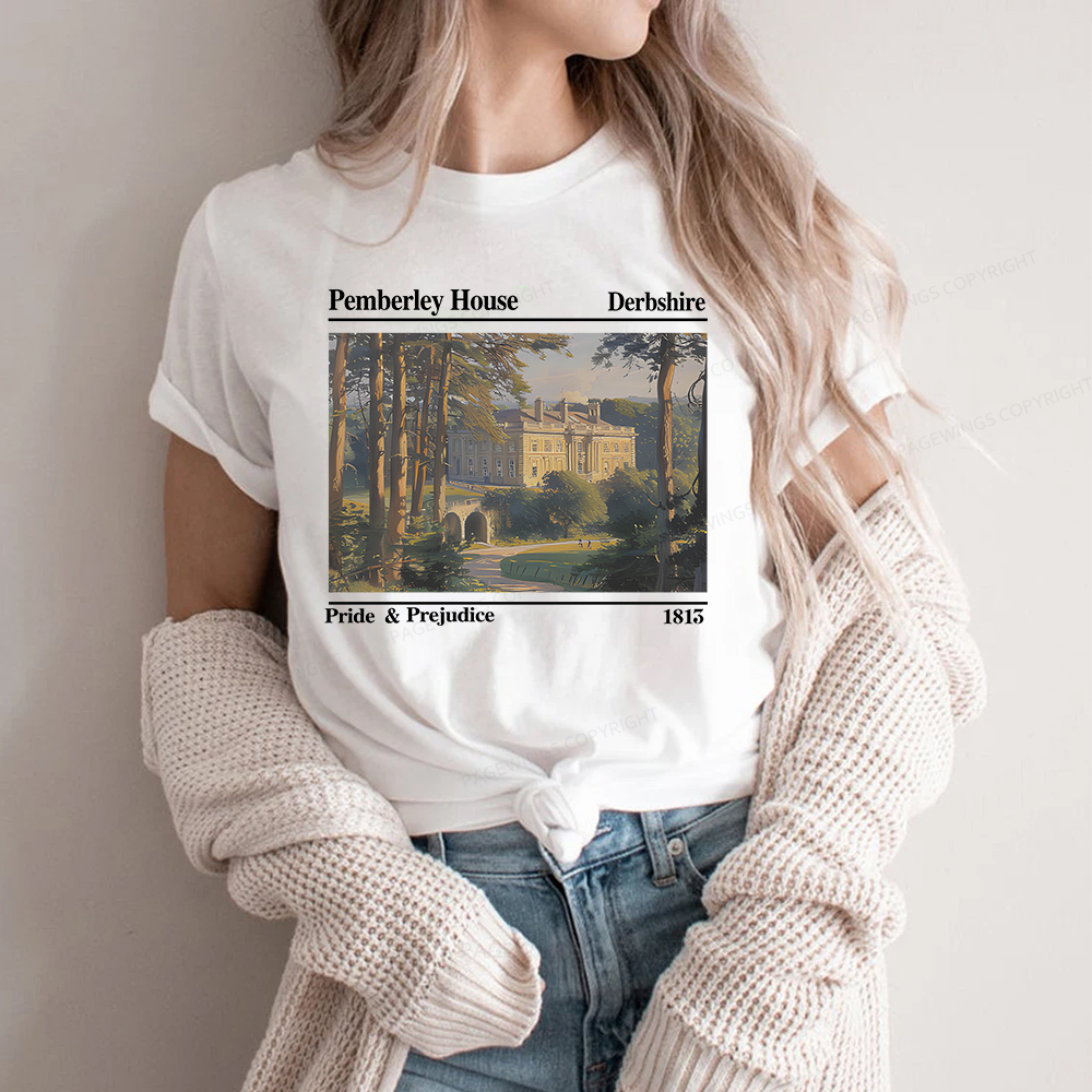 Pagewings Pride and Prejudice Pemberley House Unisex Classic T-shirt