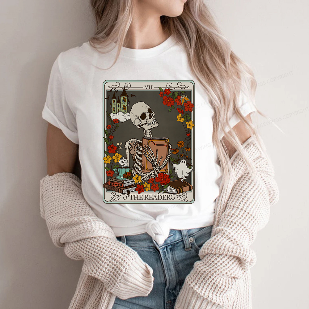 Pagewings The Reader Tarot Card TShirt, Bookish Shirt Unisex Classic T-shirt