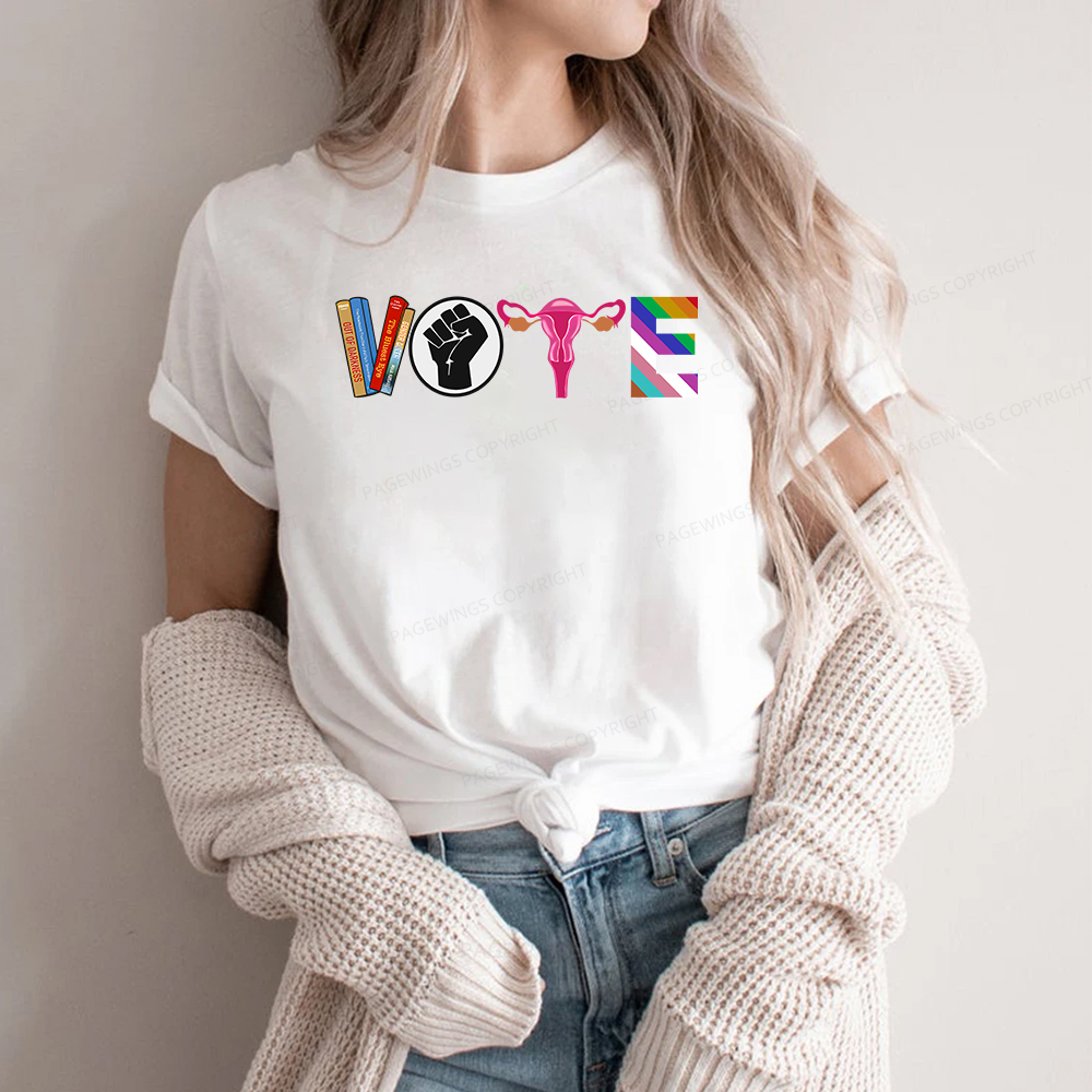 Pagewings VOTE Banned Books T-Shirt Unisex Classic T-shirt