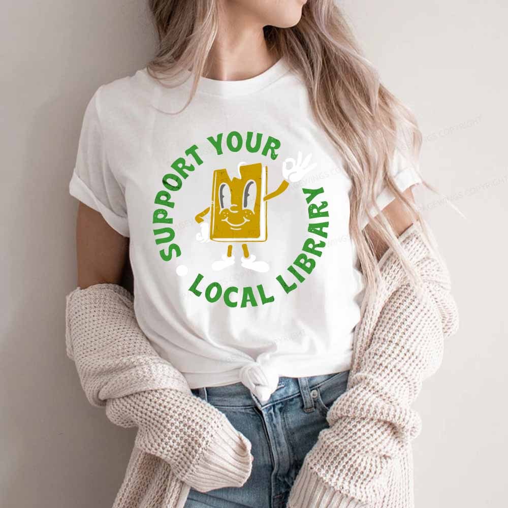 Pagewings Support Your Local Library Adult Unisex Classic T-shirt