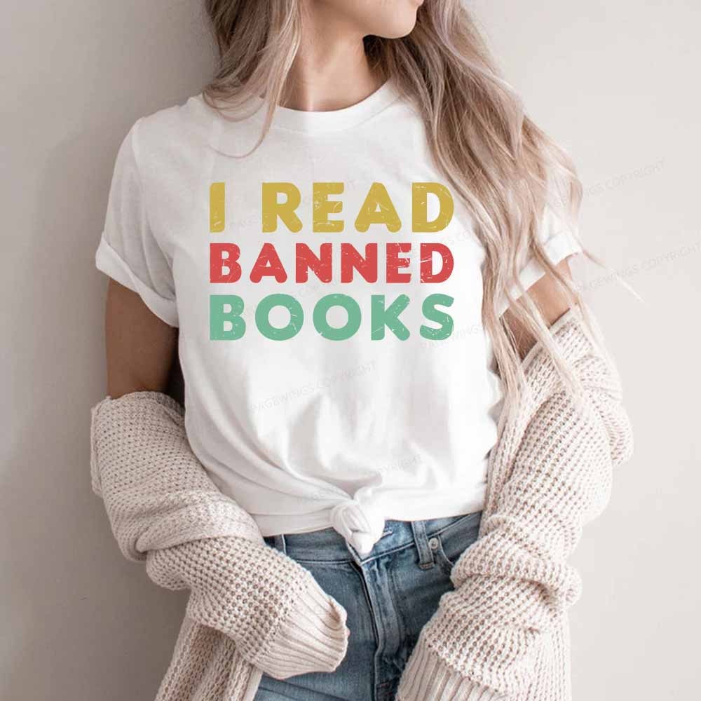 Pagewings Vintage I Read Banned Books Geek Readers T-Shirt Unisex Classic T-shirt