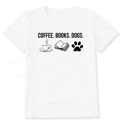 Pagewings Coffee Books and Dogs Unisex Classic T-shirt