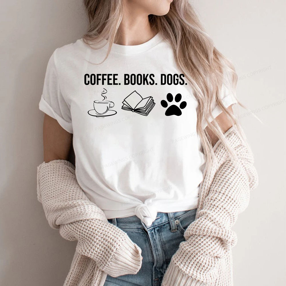 Pagewings Coffee Books and Dogs Unisex Classic T-shirt