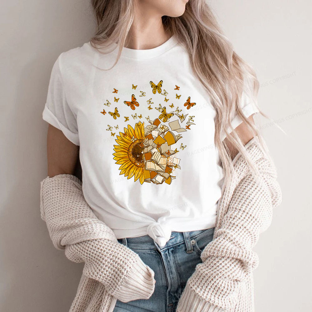 Pagewings Sunflower And Book Harmony Unisex Classic T-shirt