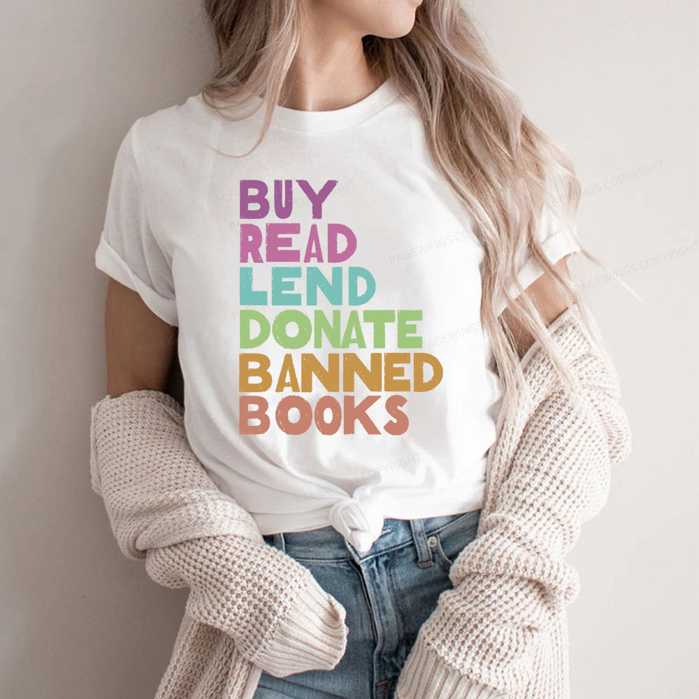Pagewings Buy Read Lend Donate Banned Books Unisex Classic T-shirt