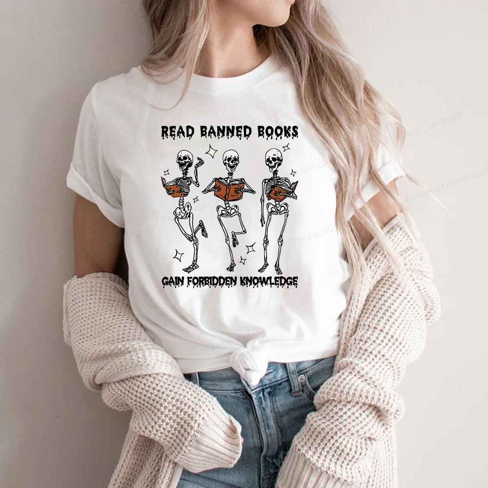 Pagewings Read Banned Books Gain Forbidden Knowledge Classic T-shirt