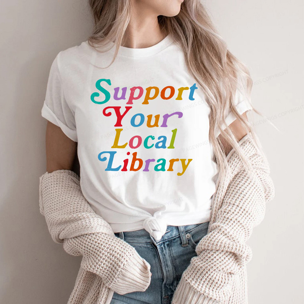 Pagewings Support Your Local Library Unisex Classic T-shirt