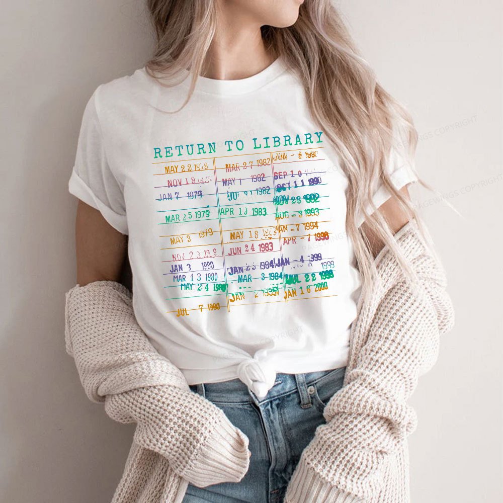 Pagewing Vintage Library Rainbow Unisex Classic T-shirt