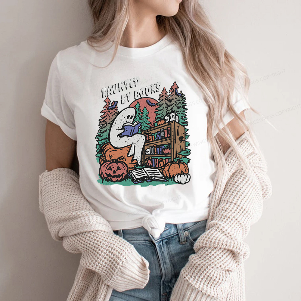 Pagewings Ghost Reading Book Halloween Unisex Classic T-shirt