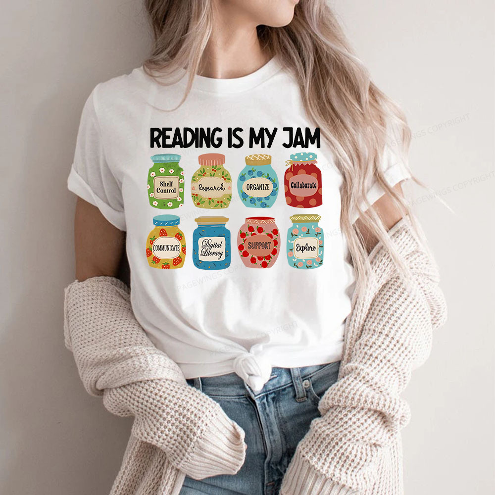 Pagewings Reading is My Jam Bookworm Unisex Classic T-shirt