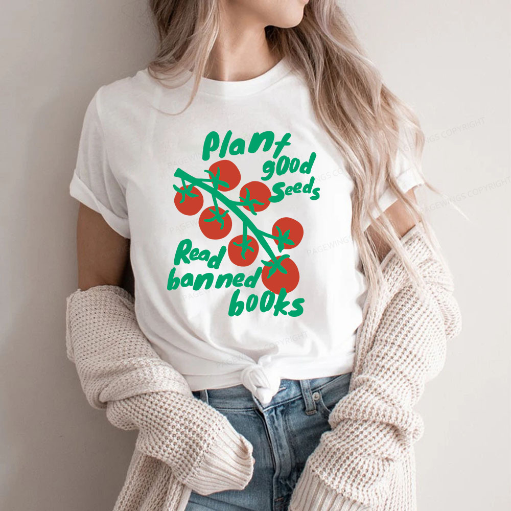 Pagewings Plant Good Seeds Read Banned Books Unisex Classic T-shirt