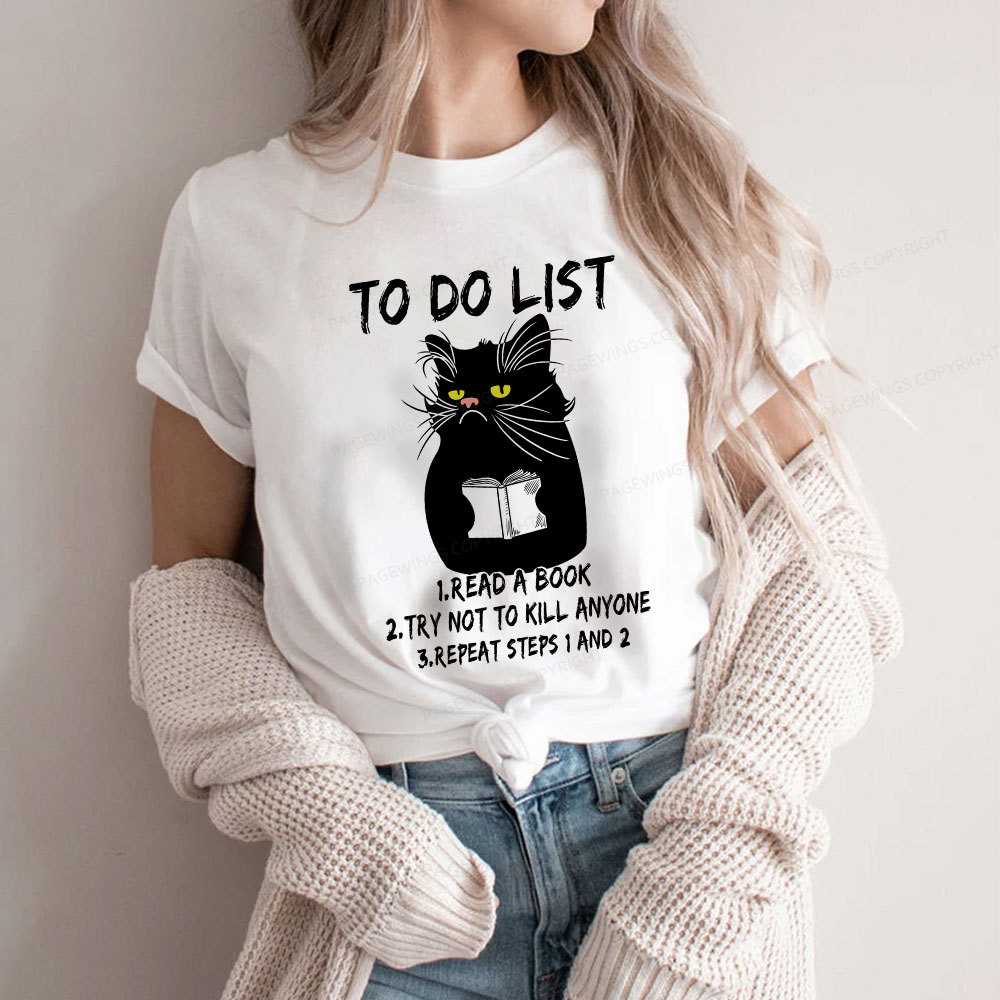 Pagewings Black Cat To Do List  Unisex Classic T-shirt