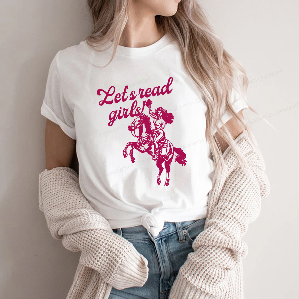 Pagewings Let's Read Girls Reading Unisex Classic T-shirt