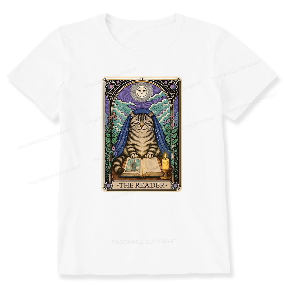 Pagewings The Reader Cat Tarot Cards Unisex Classic T-shirt