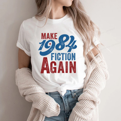 Pagewing Make 1984 Fiction Again Solid and Distressed Unisex Classic T-shirt